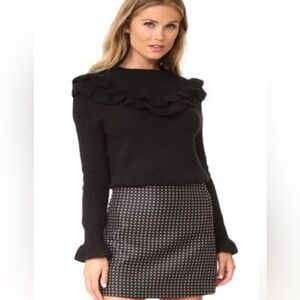 Endless Rose Ruffle Sweater Black Size Small
